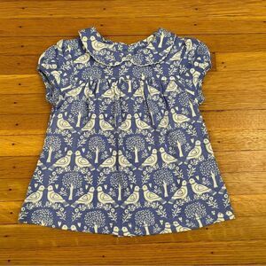 Baby Boden Blue and White Bird Print Dress